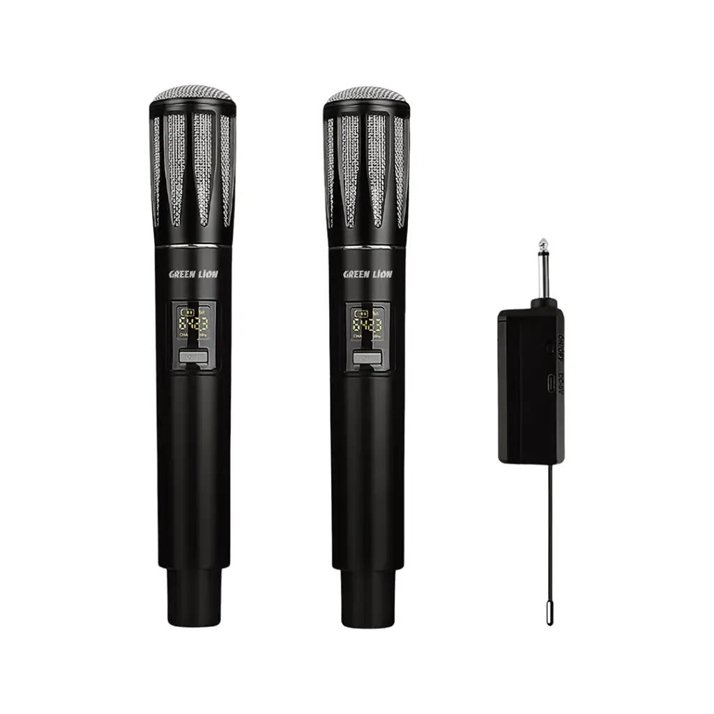 Green Lion Wireless Dual Mic Cordless Microphone - Black Green Lion Wireless Dual Mic Cordless Microphone - Black